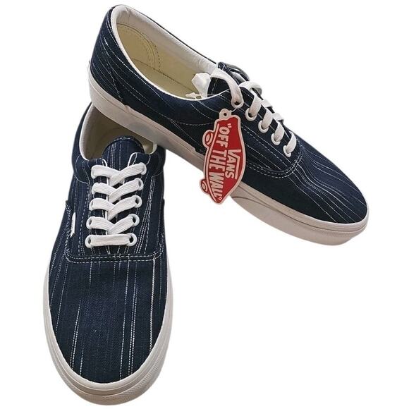 VANS ~Men\'s 9; Woman 10.5~Era Suiting Blue Navy White Stripes Sneakers Shoes NEW main image 11